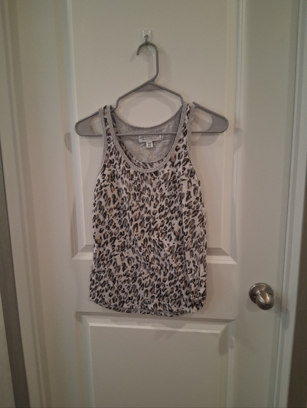 Karen Neuburger Leopard Print Racerback Tank Top in Gray and Black